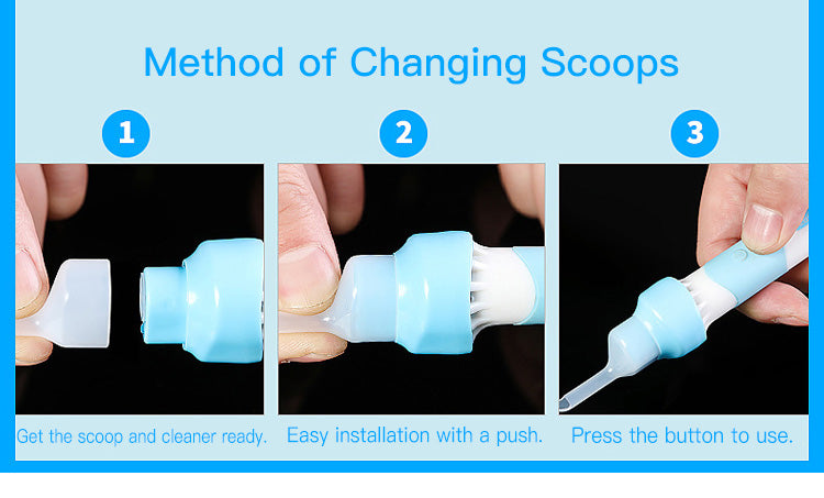 Portable Automatic Ear Cleaner for Adults and Children Soft-head Electric Earpick Ear Cleaning Ear Spoon Remover Earwax Kit