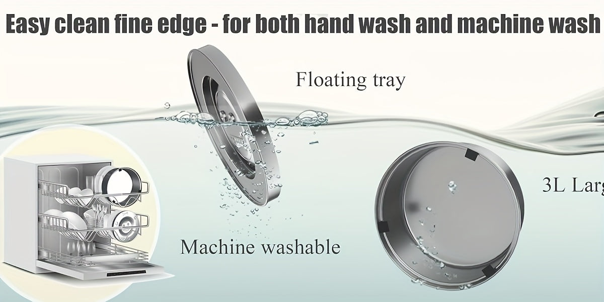 3L Stainless Steel No-Spill Slow Drinking Dog Water Bowl