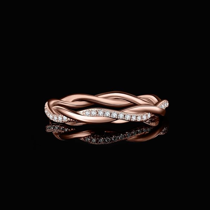 Moissanite Twisted Rope Rotating Infinity Ring