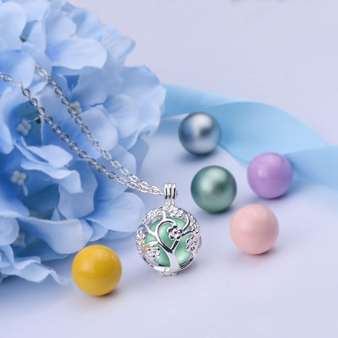 Cherry Blossom Angel Caller Pregnancy Pendant Necklace