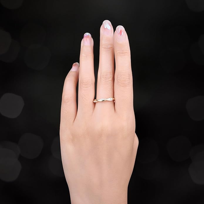 Moissanite Twisted Rope Rotating Infinity Ring