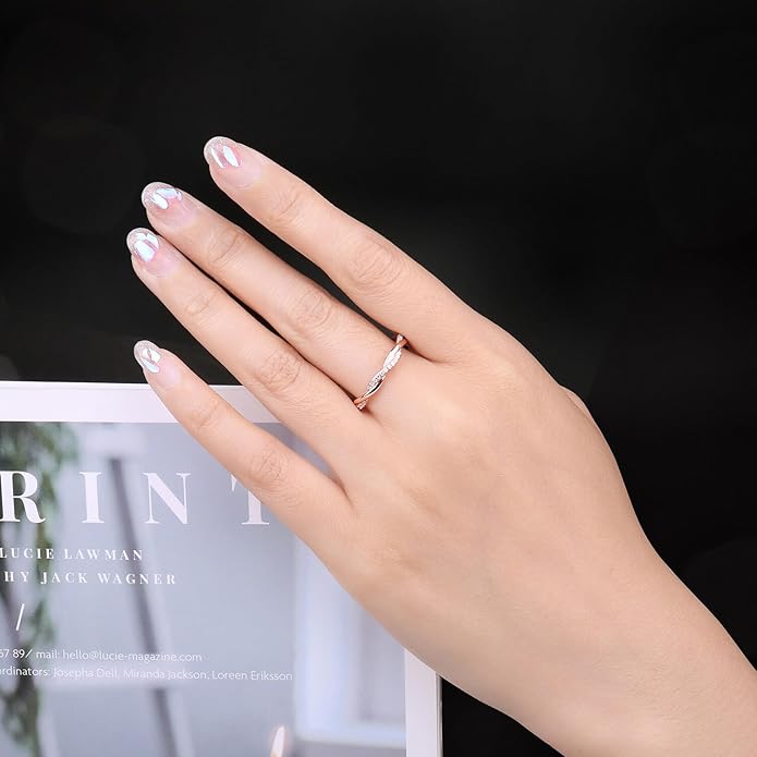 Moissanite Twisted Rope Rotating Infinity Ring