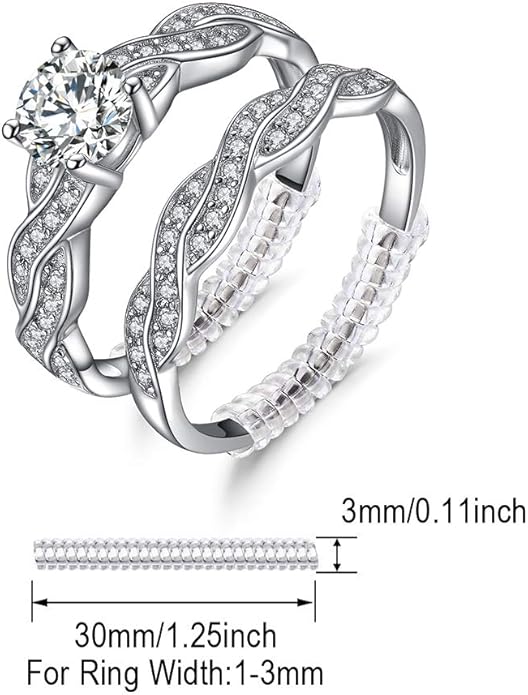 925 Sterling Silver Infinity Round Cut Zirconia Ring Set