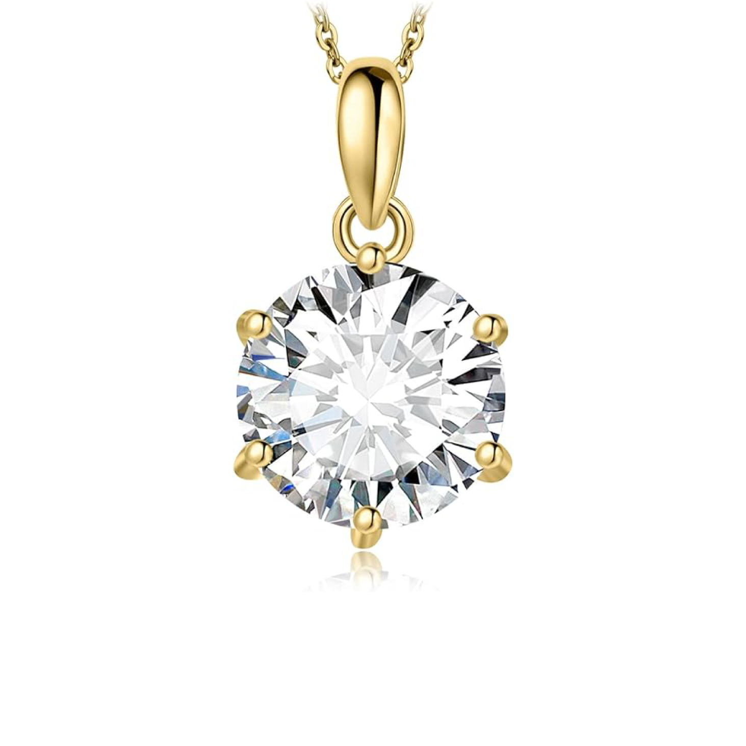 Round Cut Moissanite Solitaire Pendant