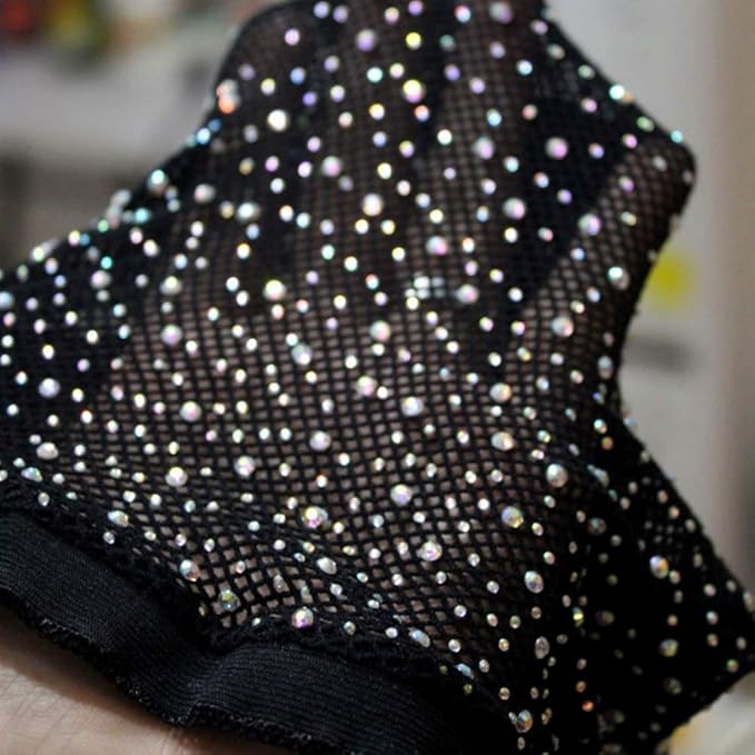 Rhinestone Diamond Fishnet Mesh Tights for Summer Luxury