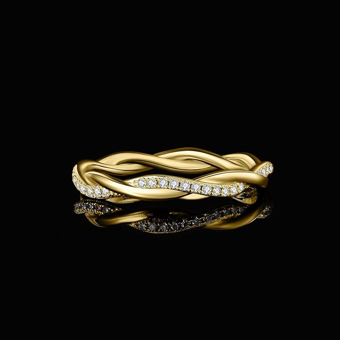 Moissanite Twisted Rope Rotating Infinity Ring