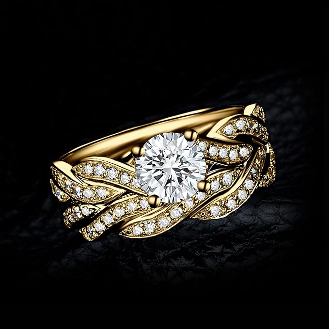 925 Sterling Silver Infinity Round Cut Zirconia Ring Set