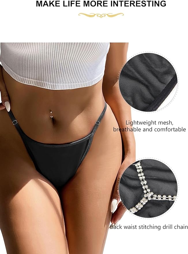 Strass Diamond G-String Low Waist Bikini Panties