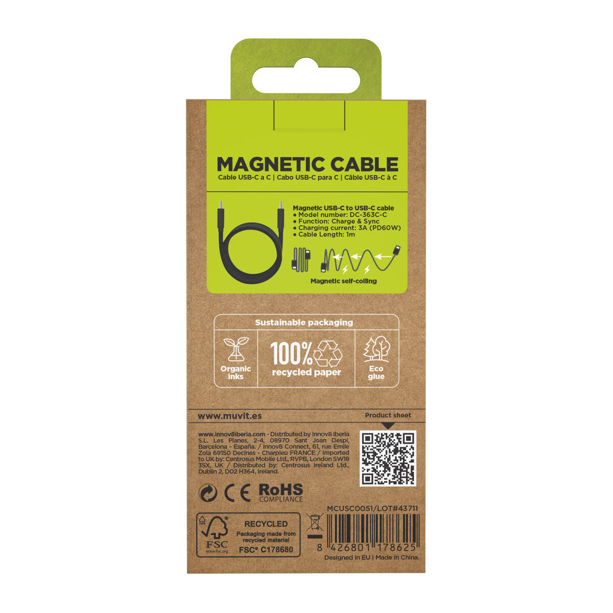Magnetic Cables Muvit DC-363C-C Black 1 m-2