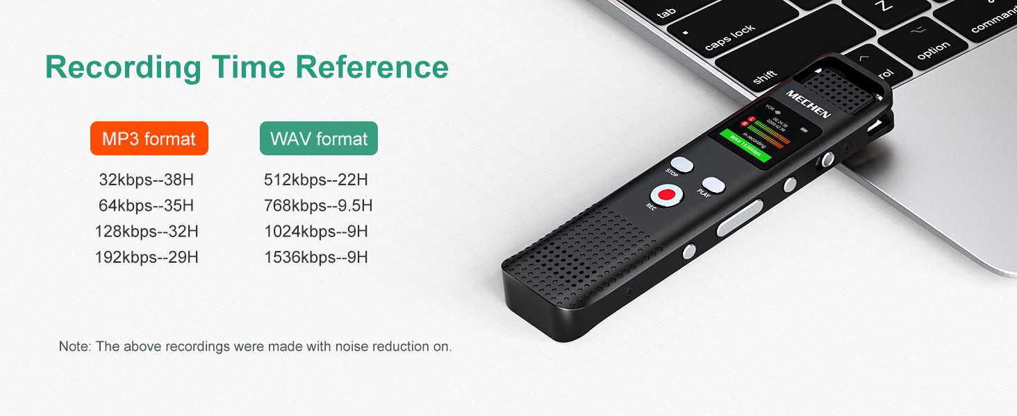 64GB Digital Voice Recorder Voice Activated Audio Recorder for Lectures Meetings - MECHEN 1536Kbps Small Rechargeable Dictaphone