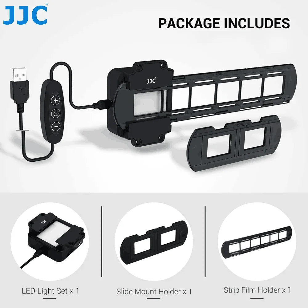 JJC 35mm Negative Film Scanning Copying LED Light Set with 10 levels Adjustable for Old Photos Negatives Converter to Digital