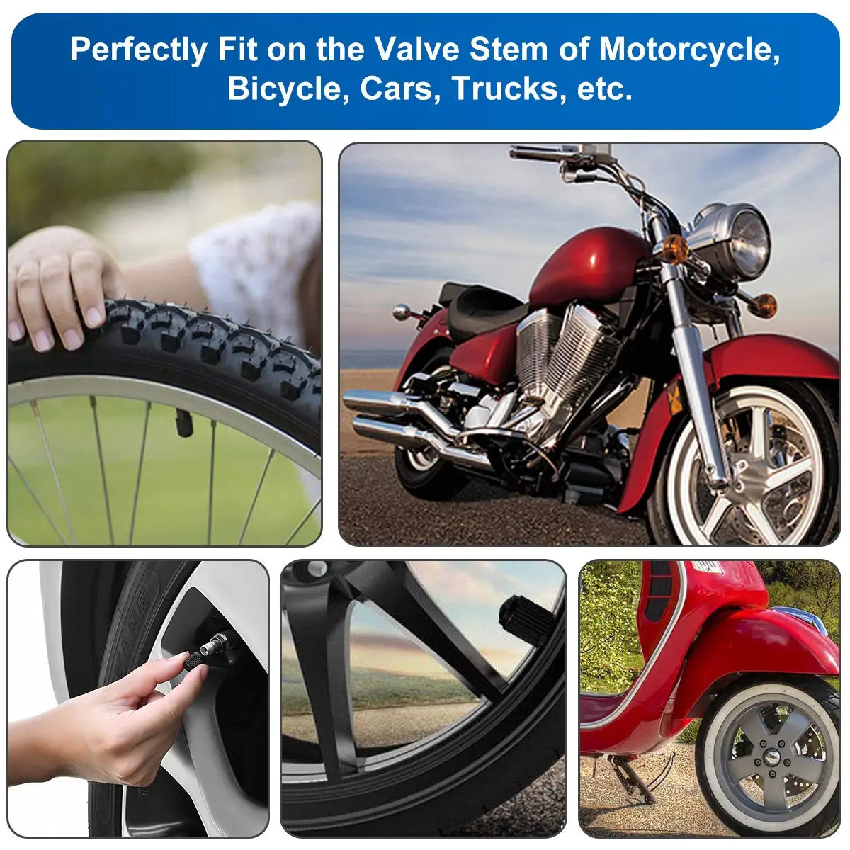 10/25/50/100Pcs Tire Valve Caps, Plastic Car Tire Stem Dust Covers Universal Valve Caps for Cars, Bicycle, Trucks, Motorcycles
