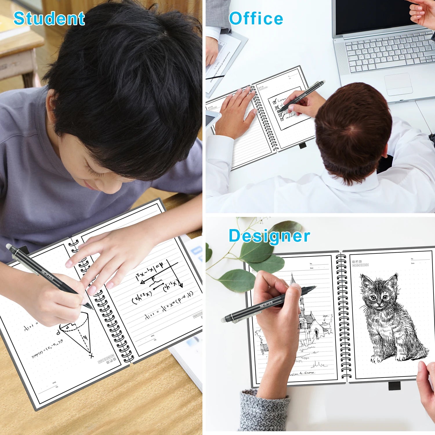 A4 smart reusable erasable notebook Spiral Notebook Paper Notepad Pocketbook Diary Journal Office School Drawing Gift