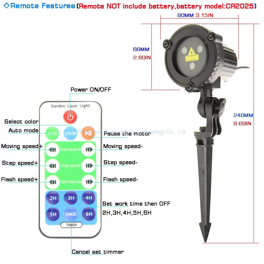 ESHINY RG/RGB Laser Garden Light Moving Starry Stars Projector Outdoor IP65 Remote Wall Tree House Night Landscape Lamp Z1N6
