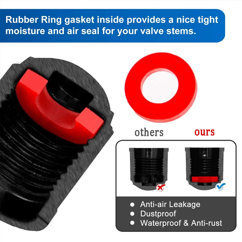 10/25/50/100Pcs Tire Valve Caps, Plastic Car Tire Stem Dust Covers Universal Valve Caps for Cars, Bicycle, Trucks, Motorcycles