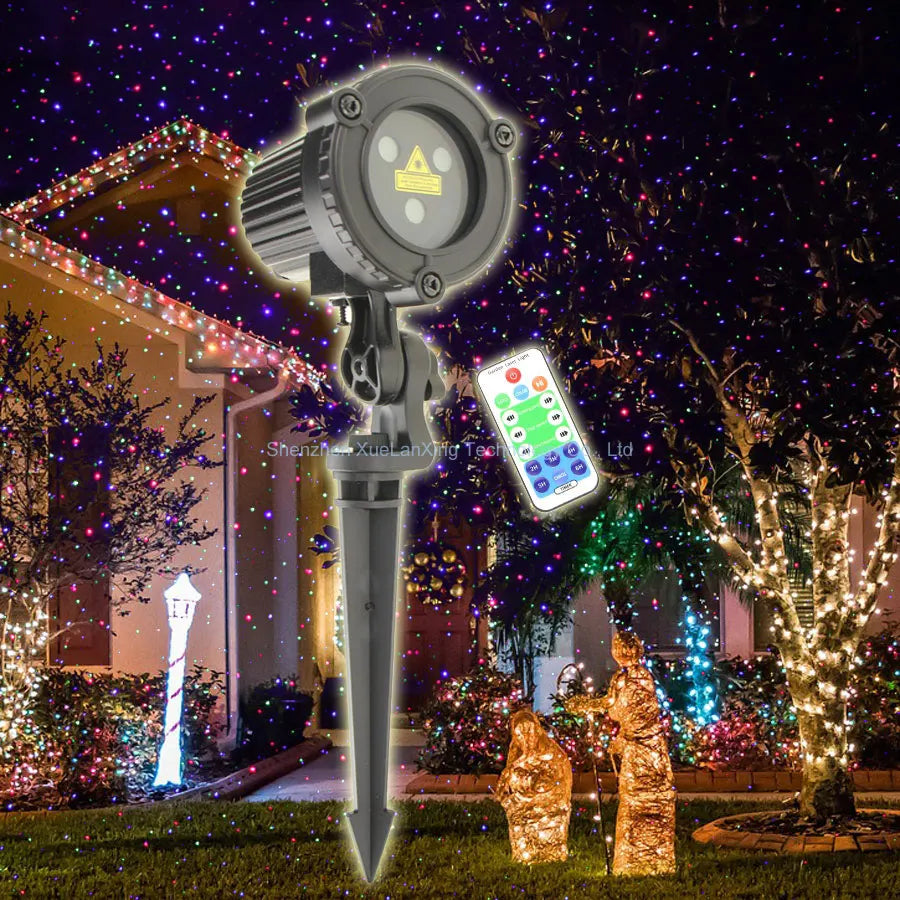 ESHINY RG/RGB Laser Garden Light Moving Starry Stars Projector Outdoor IP65 Remote Wall Tree House Night Landscape Lamp Z1N6