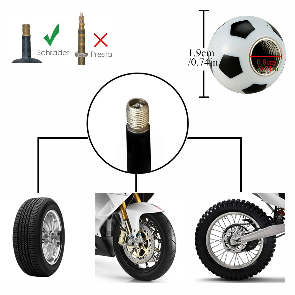 4Pcs New Universal Car Tire Valve Cap Wheel Dust Cover For Car Truck SUV Motorcycle Bike Car Styling Valve Stem Caps Accessories