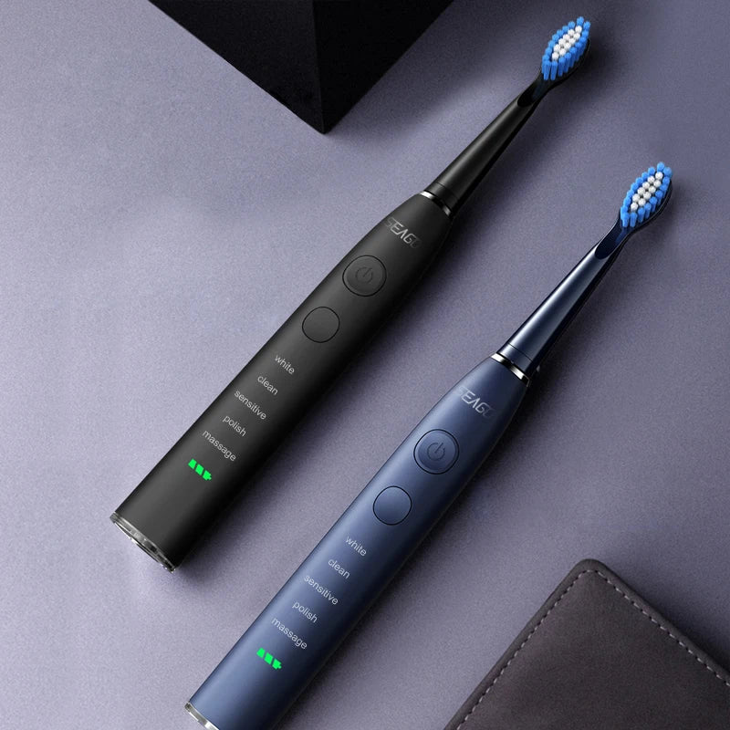 Seago Electric Toothbrush USB Rechargeable Adult 360 Days Long Battery Life IPX7 4 Replacement Heads Travel Box  SG-575
