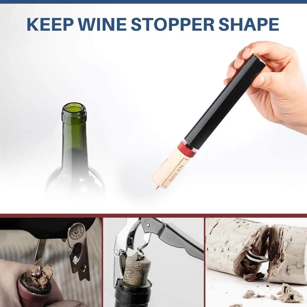 Wine Opener Air Pump Wine Bottle Opener Stainless Steel Pin Cork Remover Air Pressure Corkscrew Kitchen Tools Bar Accessory