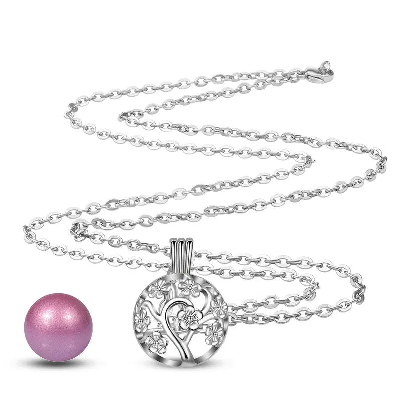 Cherry Blossom Angel Caller Pregnancy Pendant Necklace