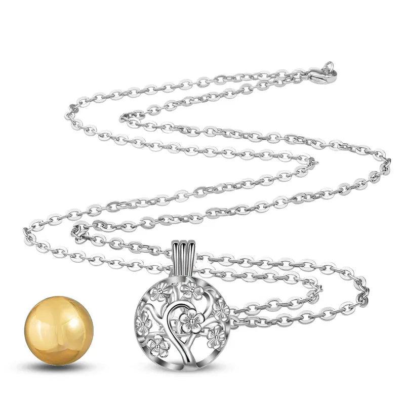 Cherry Blossom Angel Caller Pregnancy Pendant Necklace