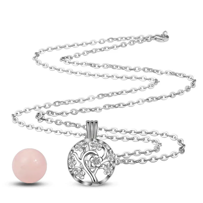 Cherry Blossom Angel Caller Pregnancy Pendant Necklace