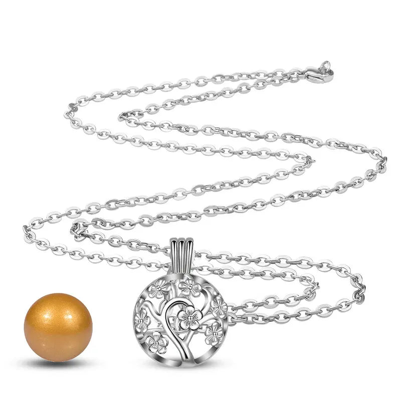 Cherry Blossom Angel Caller Pregnancy Pendant Necklace