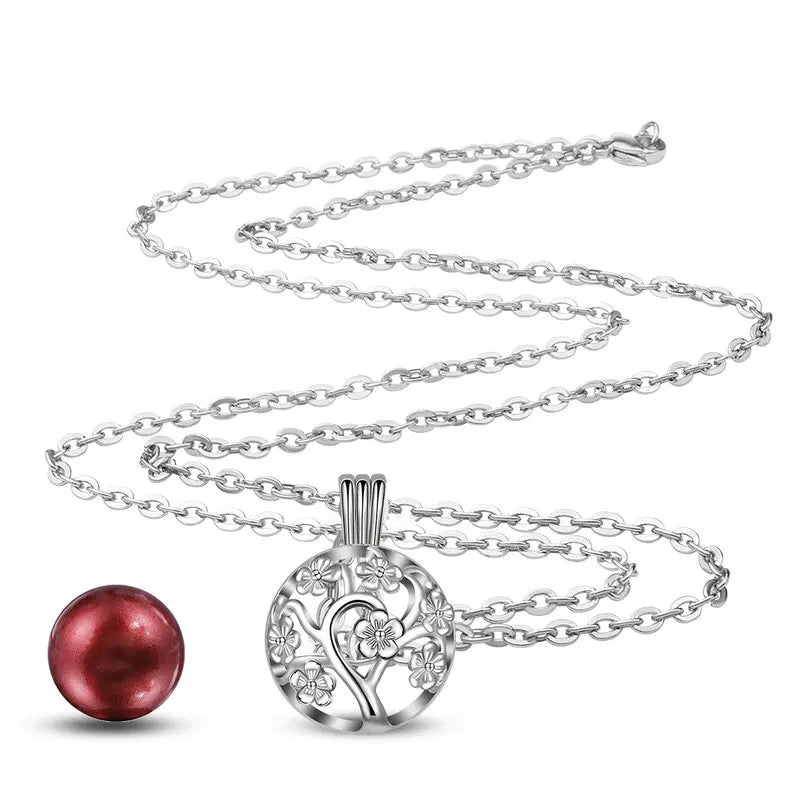 Cherry Blossom Angel Caller Pregnancy Pendant Necklace