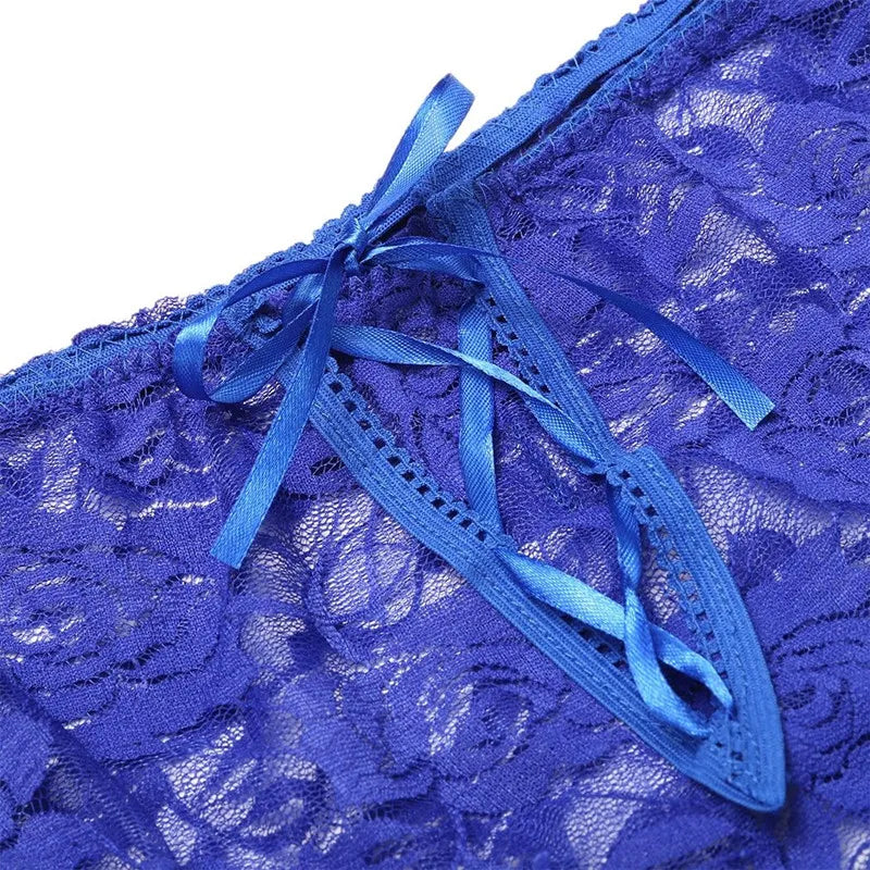 Strappy Crotchless Lace Thong G-String Panties