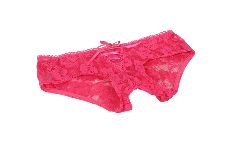Strappy Crotchless Lace Thong G-String Panties