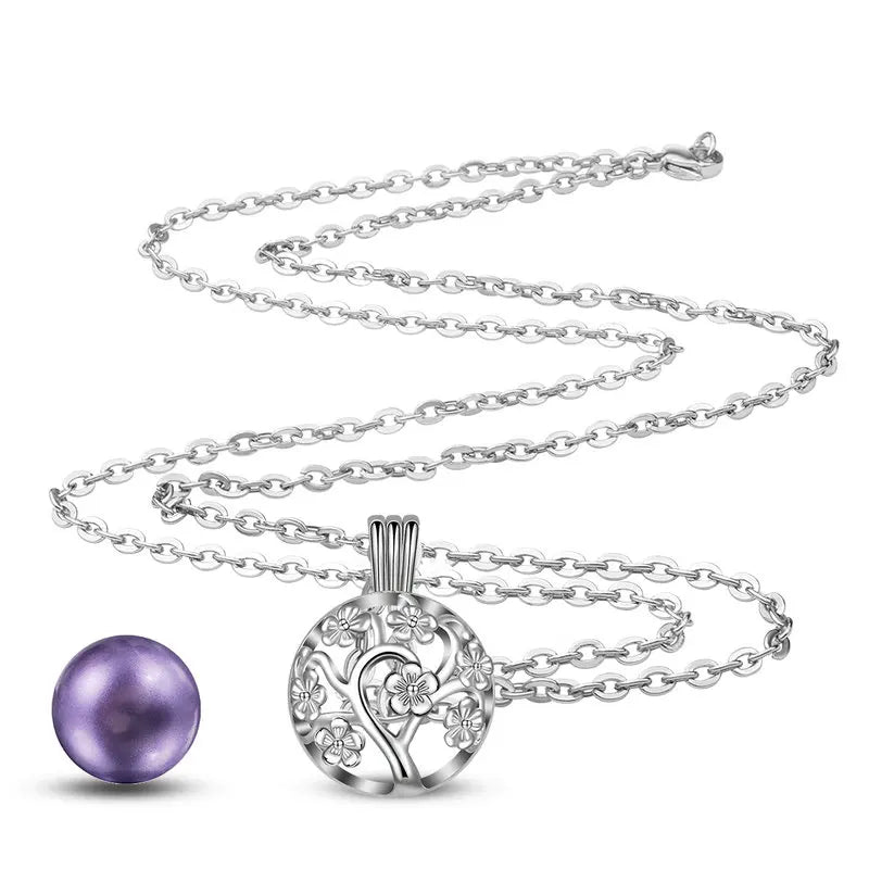 Cherry Blossom Angel Caller Pregnancy Pendant Necklace