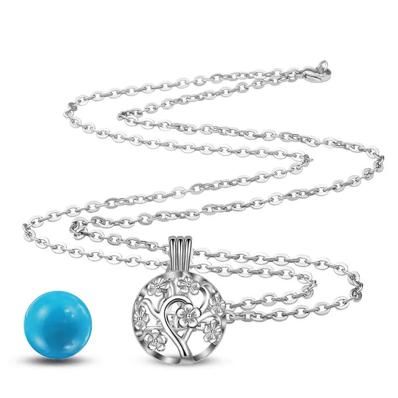 Cherry Blossom Angel Caller Pregnancy Pendant Necklace