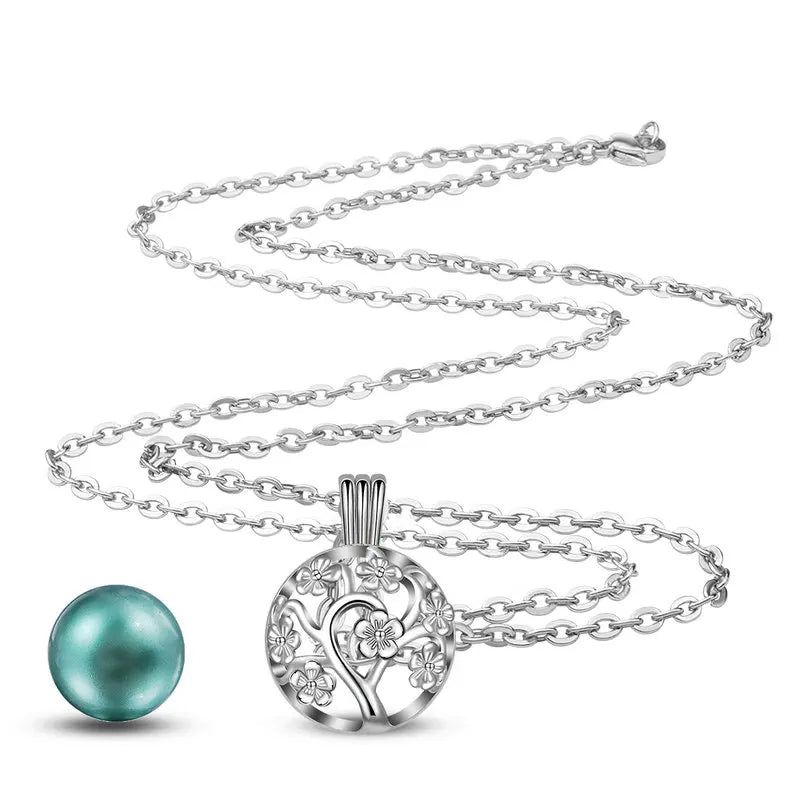 Cherry Blossom Angel Caller Pregnancy Pendant Necklace