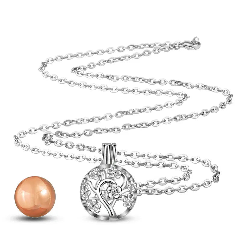 Cherry Blossom Angel Caller Pregnancy Pendant Necklace