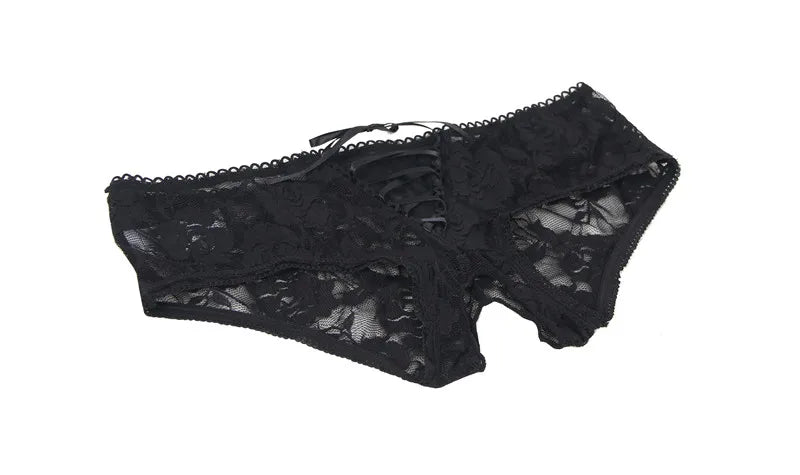 Strappy Crotchless Lace Thong G-String Panties