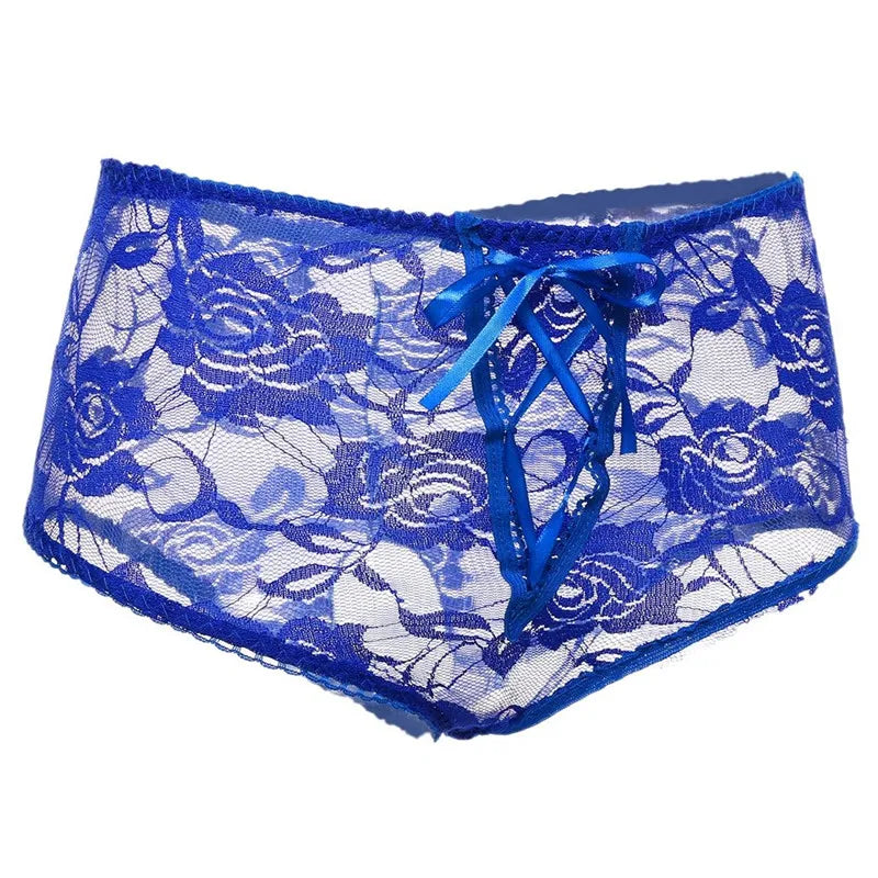 Strappy Crotchless Lace Thong G-String Panties