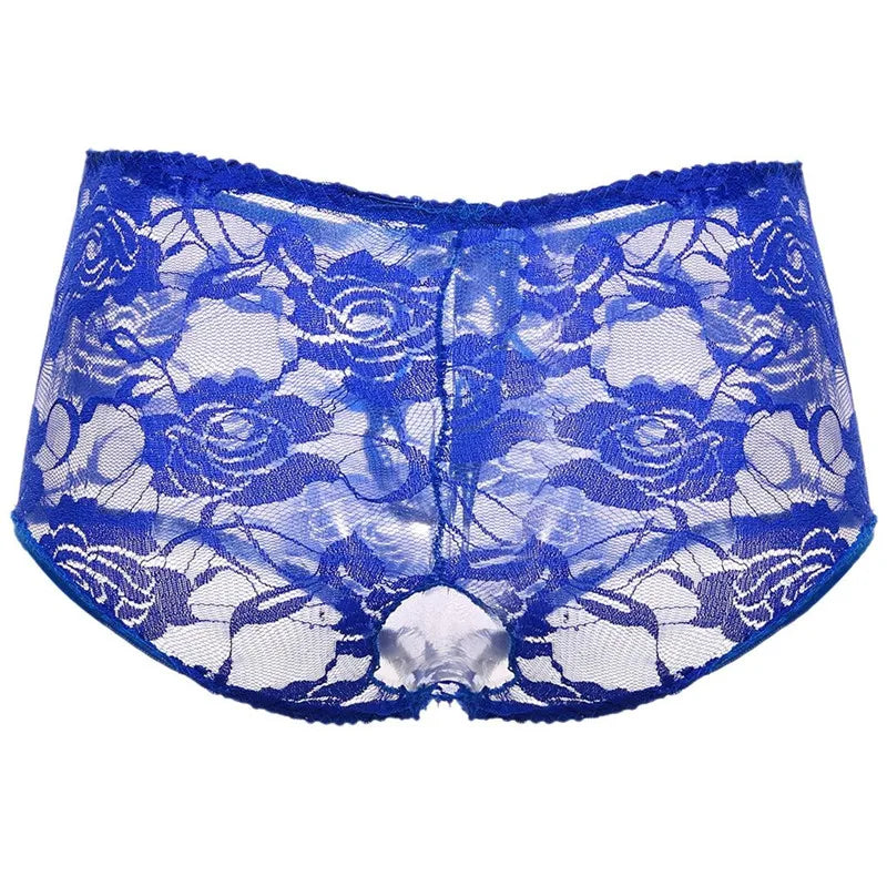 Strappy Crotchless Lace Thong G-String Panties