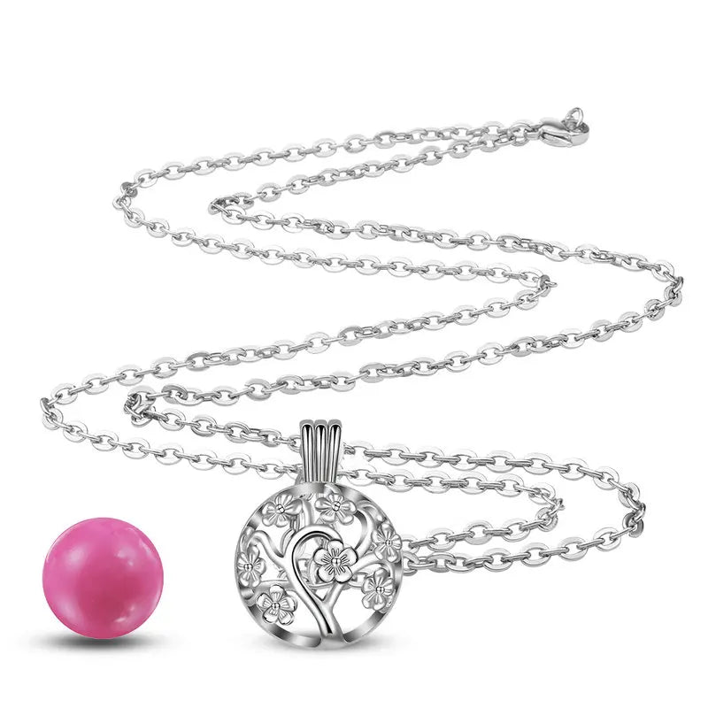 Cherry Blossom Angel Caller Pregnancy Pendant Necklace