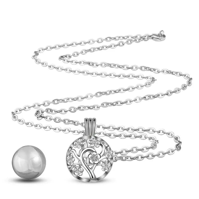 Cherry Blossom Angel Caller Pregnancy Pendant Necklace