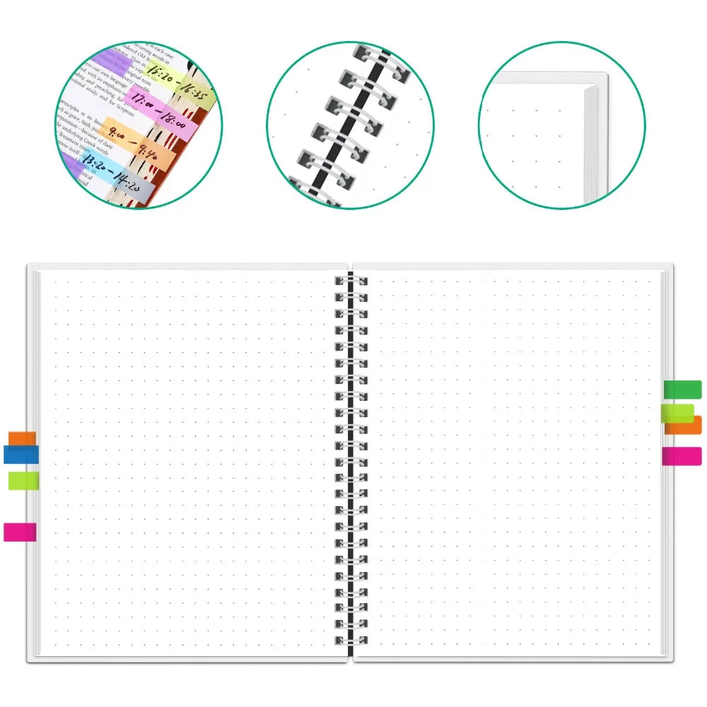 A4 smart reusable erasable notebook Spiral Notebook Paper Notepad Pocketbook Diary Journal Office School Drawing Gift