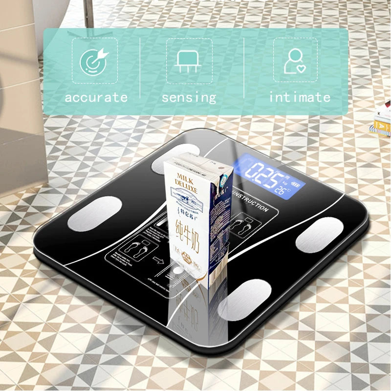 Smart Wireless Digital Body Fat Scale Bluetooth-Compatible Bathroom Weight Analyzer with Smartphone App for Body Composition