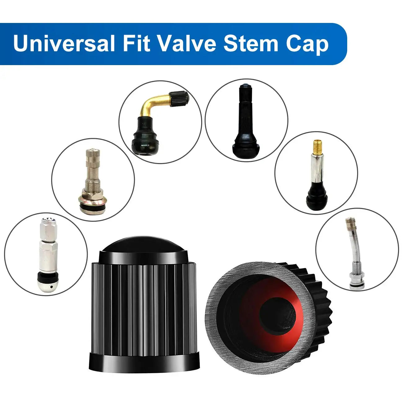 10/25/50/100Pcs Tire Valve Caps, Plastic Car Tire Stem Dust Covers Universal Valve Caps for Cars, Bicycle, Trucks, Motorcycles