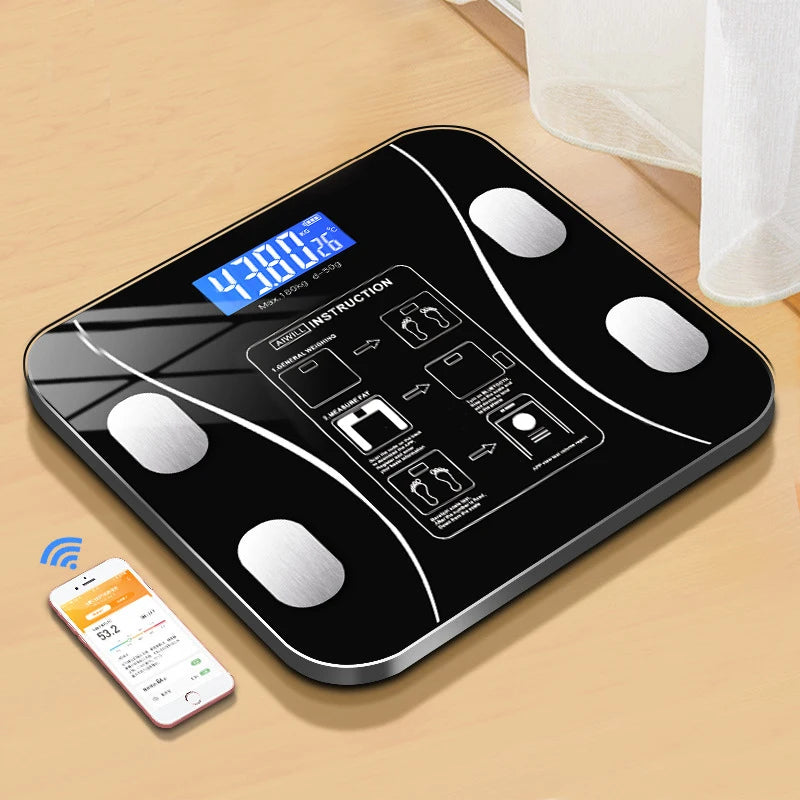 Smart Wireless Digital Body Fat Scale Bluetooth-Compatible Bathroom Weight Analyzer with Smartphone App for Body Composition