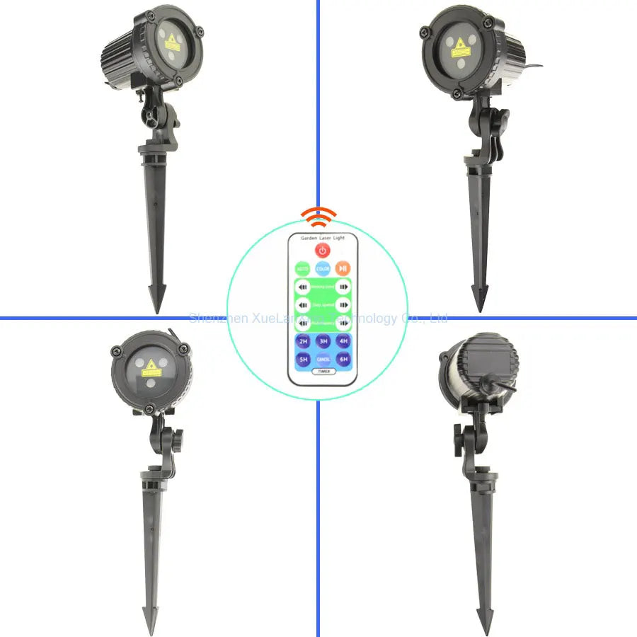 ESHINY RG/RGB Laser Garden Light Moving Starry Stars Projector Outdoor IP65 Remote Wall Tree House Night Landscape Lamp Z1N6
