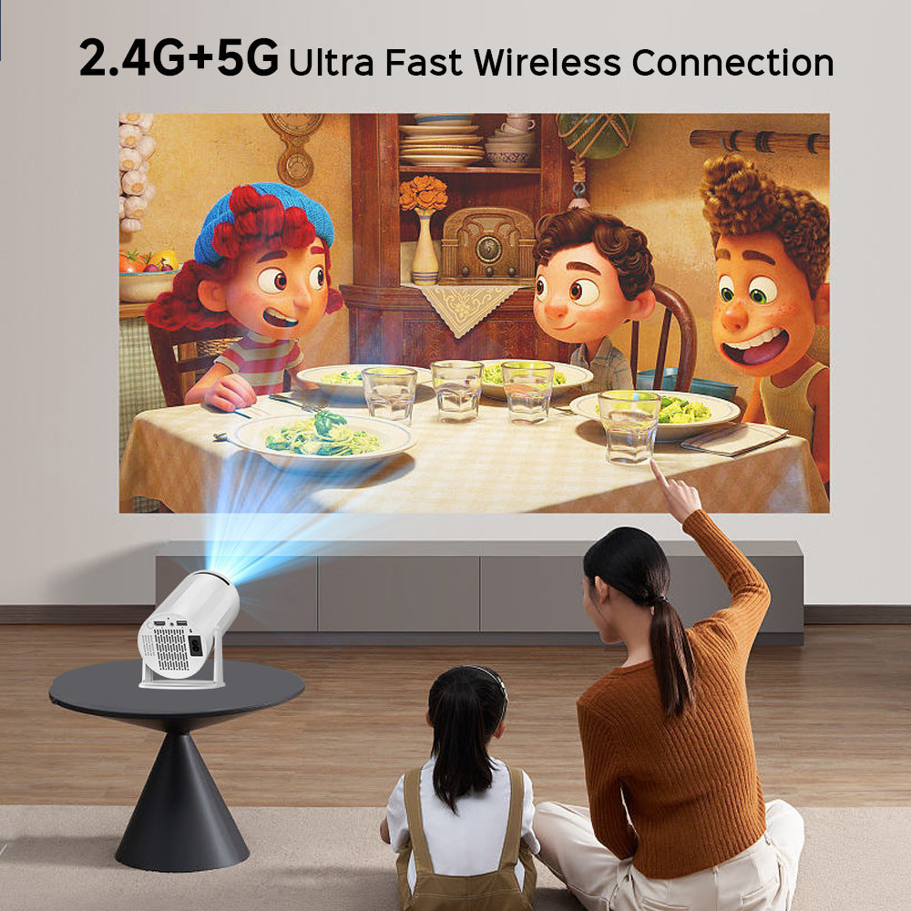 Mini Projector 1080P Support 4K, 200ANSI Lumens WiFi 6 Bluetooth Portable Outdoor Projector with HDMI USB Dolby Audio
