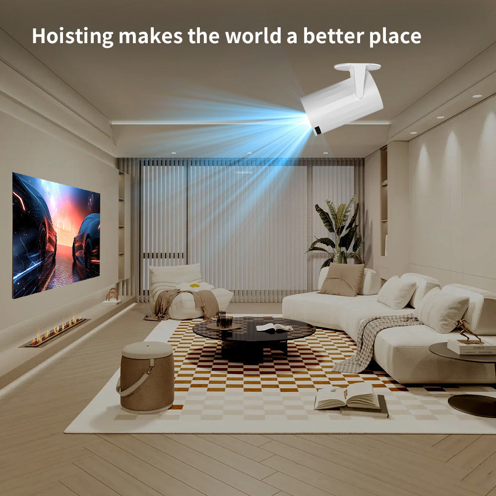 Mini Projector 1080P Support 4K, 200ANSI Lumens WiFi 6 Bluetooth Portable Outdoor Projector with HDMI USB Dolby Audio