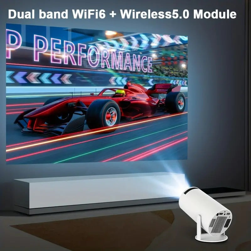 Mini Projector 1080P Support 4K, 200ANSI Lumens WiFi 6 Bluetooth Portable Outdoor Projector with HDMI USB Dolby Audio