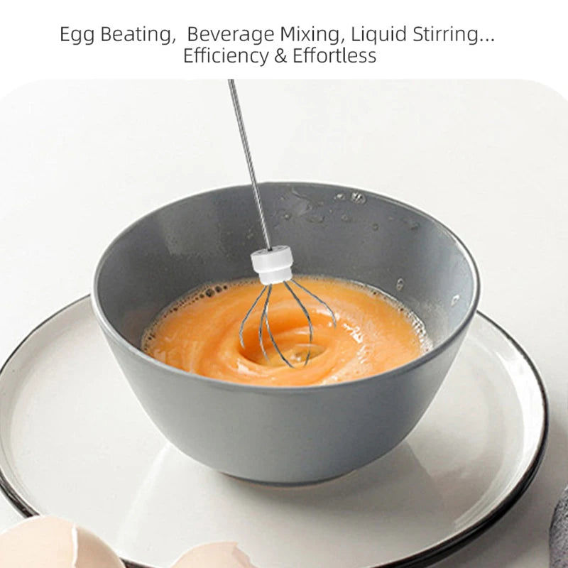 USB Rechargeable 3-Speed Handheld Milk Frother and Whisk