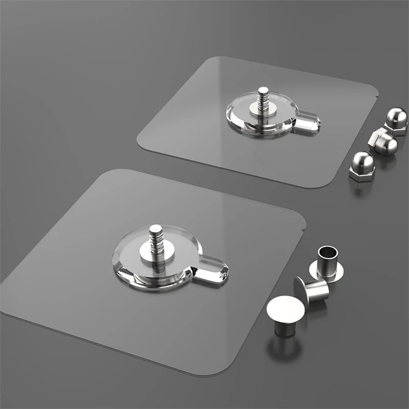 6-30Pcs Screw Wall Hooks Self Adhesive Hangers Seamless Nail Screw Free Sticker Hook for Wall Mount Kitchen Bathroom Home Office