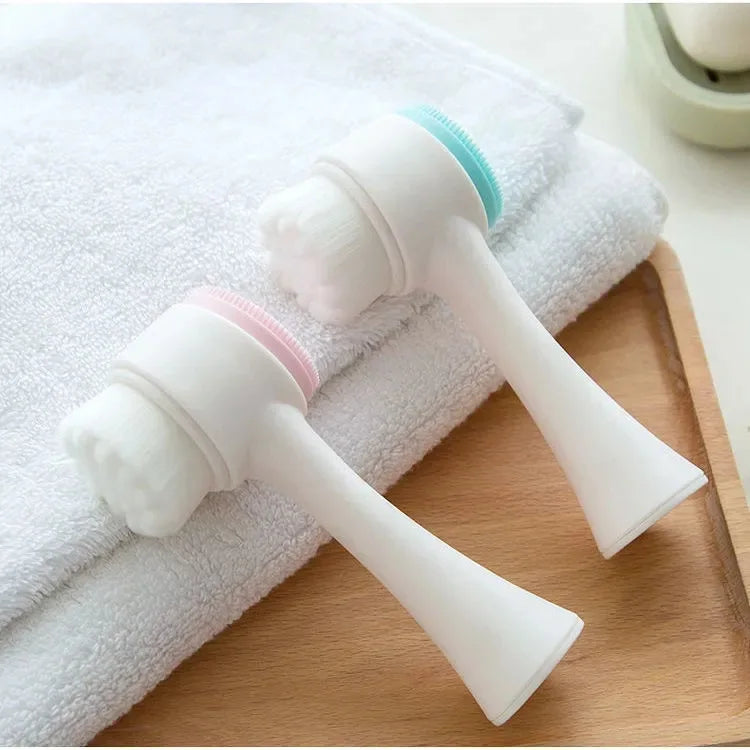 Dual-Sided Silicone Pet Paw Cleaner and Massage Grooming Brush